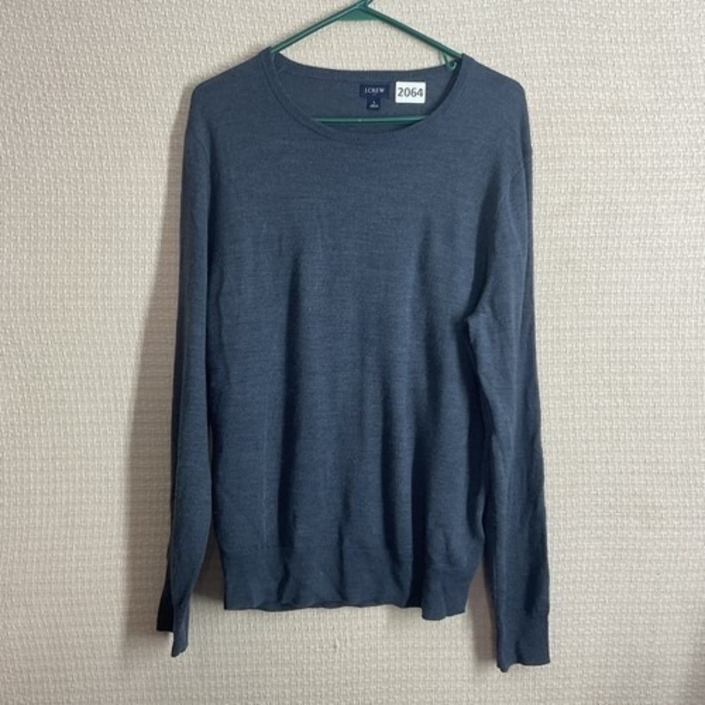 J. Crew Gray Soft Cozy‎ CrewNeck Sweater Pullover Men Large Cambodia Wool Blend